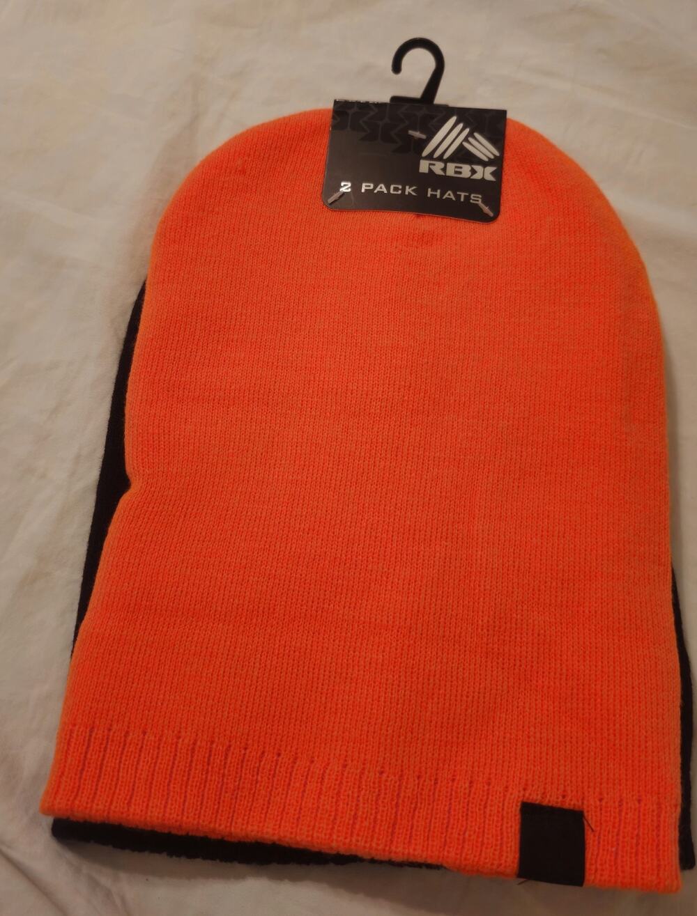 RBX Live life Active Beanie Hats Set Of 2 Black & Orange